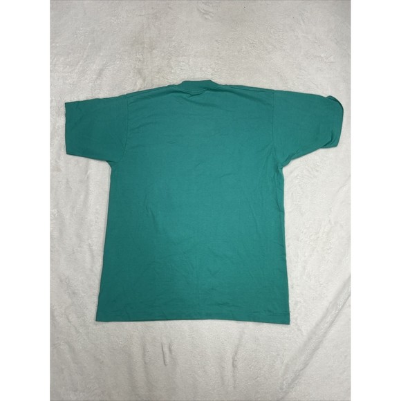 Vrg 90s Screen Stars Teal West Virginia Graphic T-Shirt Single Stitch Size Large - Picture 9 of 9